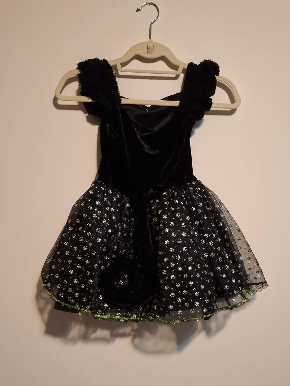 Black Cat Tutu Costume with Green Accents